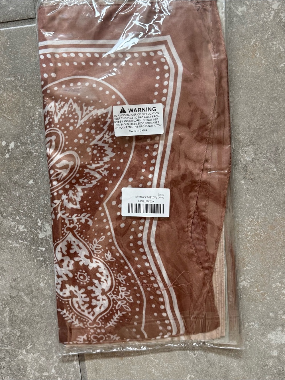 Amazon Brown and White Paisley Bandana Scarf set